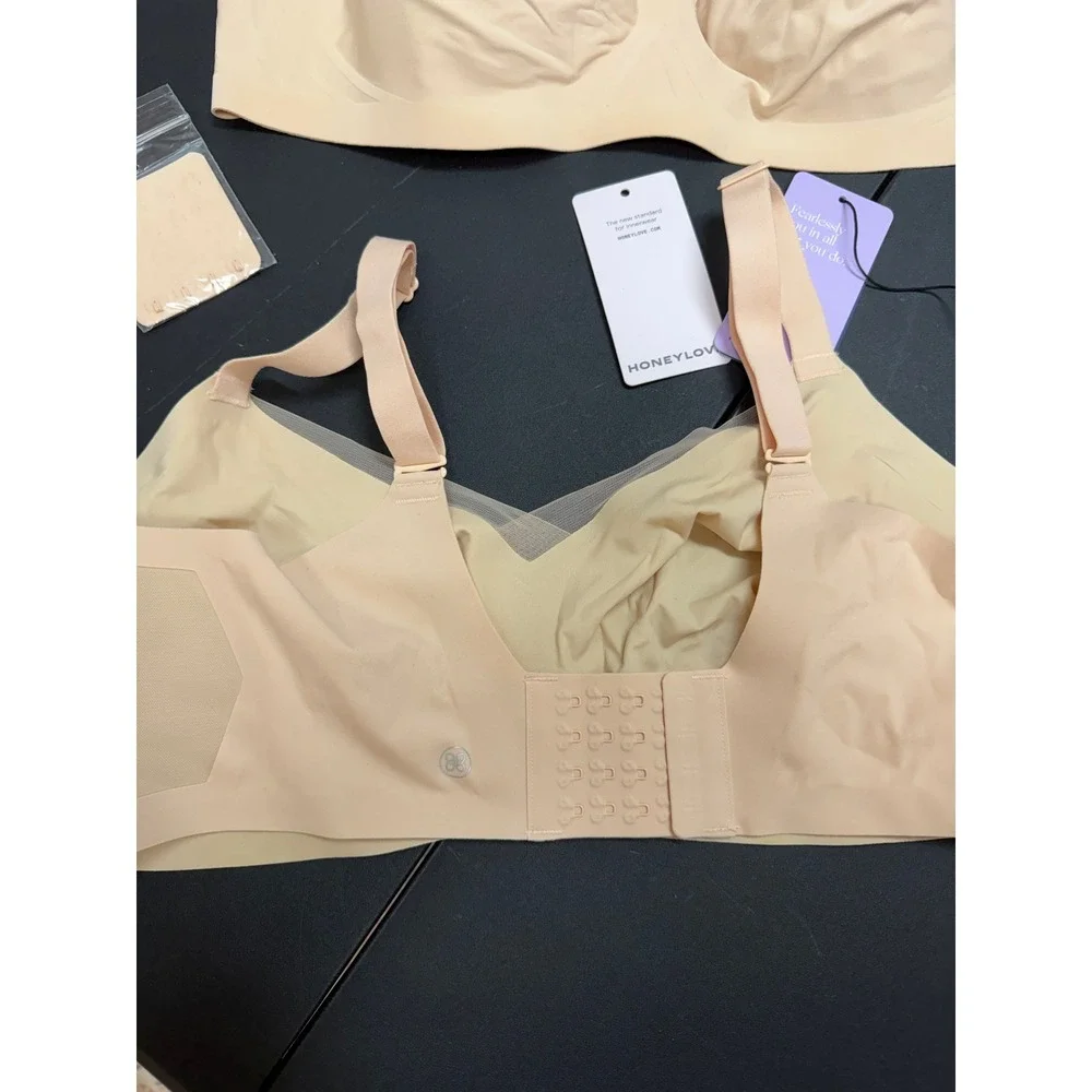 Honeylove Wireless Bra Set of 2 Sand Nude Crossover Silhouette 1X‎ LWBR0304